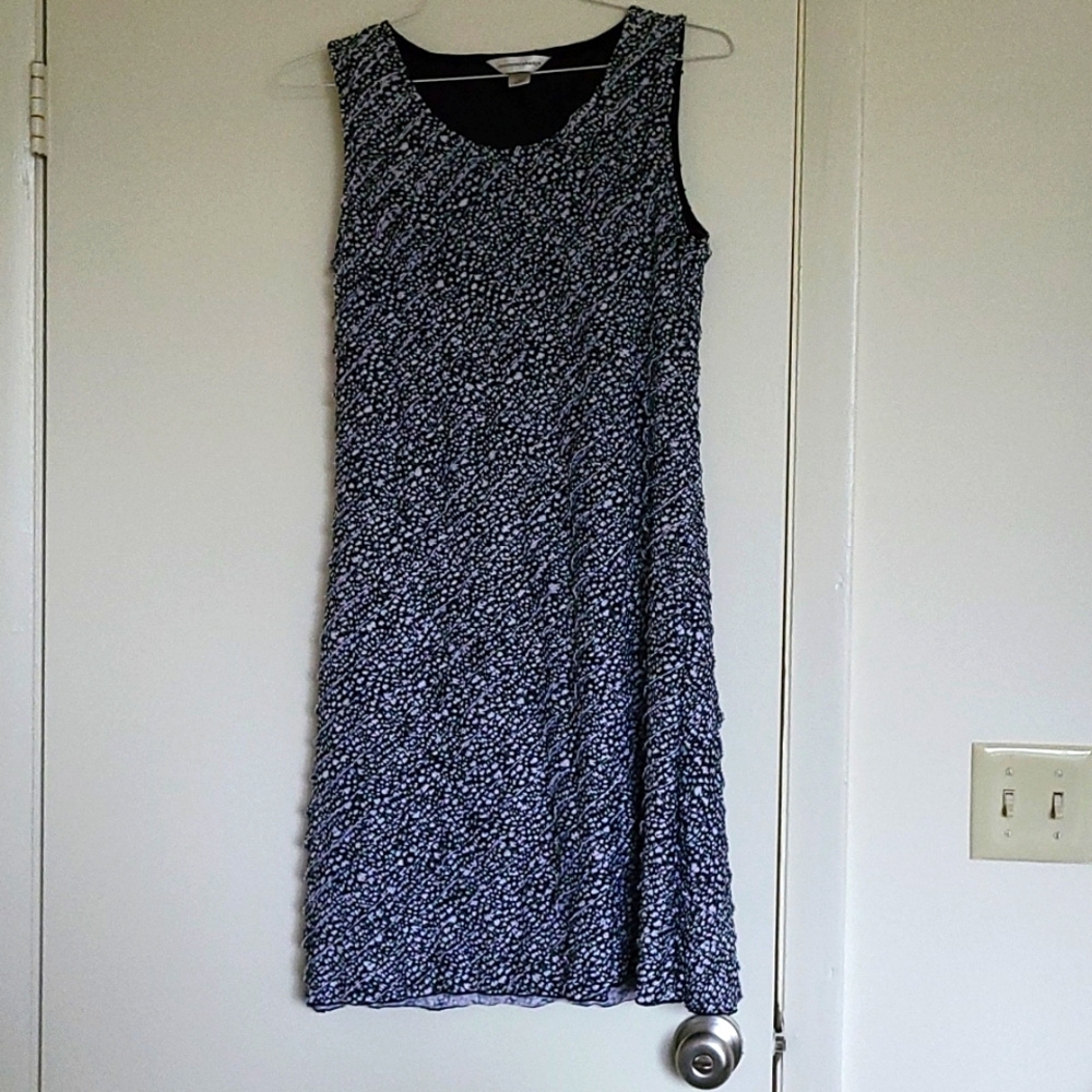 Christopher & Banks - Sleeveless Black and White Ruffle Dress